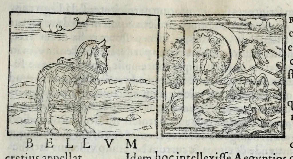 An illustration from Ioannis Pierii Valeriani Hieroglyphicorvm ex sacris Aegyptiorum literis libri octo, 1556, leaf 63