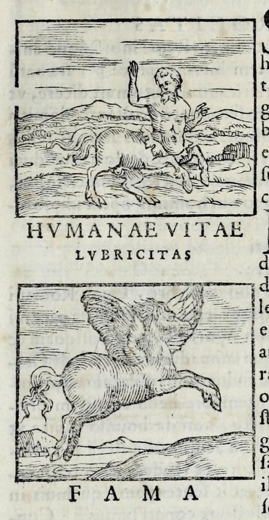 An illustration from Ioannis Pierii Valeriani Hieroglyphicorvm ex sacris Aegyptiorum literis libri octo, 1556, leaf 65