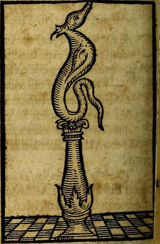 An illustration from Ioannis Pierii Valeriani Bellvnesis Hieroglyphica, sive De sacris Aegypticrvm aliarumq[ue] gentium literis, commentariorum libri LVIII cum duobus alijs ab eruditissimo viro annexis. Accesserunt loco auctarij, Hieroglyphicorum collectanea, ex veteribus & recentioribus auctoribus descripta, & in sex libros digesta. Horapollinis item hieroglyphicorum libri duo, ex postrema Dauidis Hoeschelij correctione. Praetereà eiusdem Pierij declamatiuncula Pro barbis sacerdotum, & reliqua opuscula siue Poemata omnia, 1614, leaf 233
