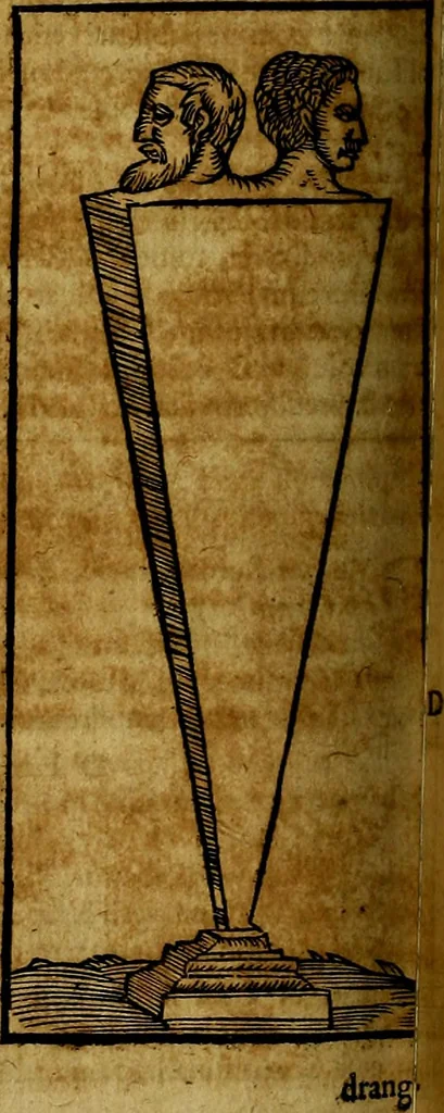 An illustration from Ioannis Pierii Valeriani Bellvnesis Hieroglyphica, sive De sacris Aegypticrvm aliarumq[ue] gentium literis, commentariorum libri LVIII cum duobus alijs ab eruditissimo viro annexis. Accesserunt loco auctarij, Hieroglyphicorum collectanea, ex veteribus & recentioribus auctoribus descripta, & in sex libros digesta. Horapollinis item hieroglyphicorum libri duo, ex postrema Dauidis Hoeschelij correctione. Praetereà eiusdem Pierij declamatiuncula Pro barbis sacerdotum, & reliqua opuscula siue Poemata omnia, 1614, leaf 445