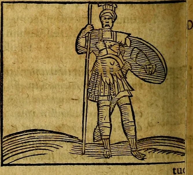 An illustration from Ioannis Pierii Valeriani Bellvnesis Hieroglyphica, sive De sacris Aegypticrvm aliarumq[ue] gentium literis, commentariorum libri LVIII cum duobus alijs ab eruditissimo viro annexis. Accesserunt loco auctarij, Hieroglyphicorum collectanea, ex veteribus & recentioribus auctoribus descripta, & in sex libros digesta. Horapollinis item hieroglyphicorum libri duo, ex postrema Dauidis Hoeschelij correctione. Praetereà eiusdem Pierij declamatiuncula Pro barbis sacerdotum, & reliqua opuscula siue Poemata omnia, 1614, leaf 587