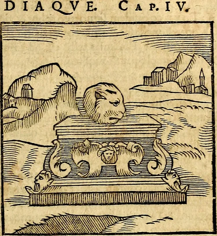 An illustration from Ioannis Pierii Valeriani Bellvnesis Hieroglyphica, sive De sacris Aegypticrvm aliarumq[ue] gentium literis, commentariorum libri LVIII cum duobus alijs ab eruditissimo viro annexis. Accesserunt loco auctarij, Hieroglyphicorum collectanea, ex veteribus & recentioribus auctoribus descripta, & in sex libros digesta. Horapollinis item hieroglyphicorum libri duo, ex postrema Dauidis Hoeschelij correctione. Praetereà eiusdem Pierij declamatiuncula Pro barbis sacerdotum, & reliqua opuscula siue Poemata omnia, 1614, leaf 66