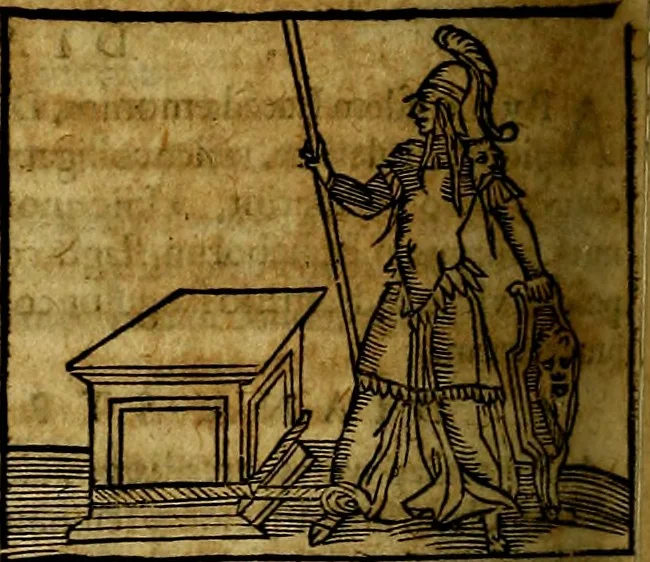 An illustration from Ioannis Pierii Valeriani Bellvnesis Hieroglyphica, sive De sacris Aegypticrvm aliarumq[ue] gentium literis, commentariorum libri LVIII cum duobus alijs ab eruditissimo viro annexis. Accesserunt loco auctarij, Hieroglyphicorum collectanea, ex veteribus & recentioribus auctoribus descripta, & in sex libros digesta. Horapollinis item hieroglyphicorum libri duo, ex postrema Dauidis Hoeschelij correctione. Praetereà eiusdem Pierij declamatiuncula Pro barbis sacerdotum, & reliqua opuscula siue Poemata omnia, 1614, leaf 673