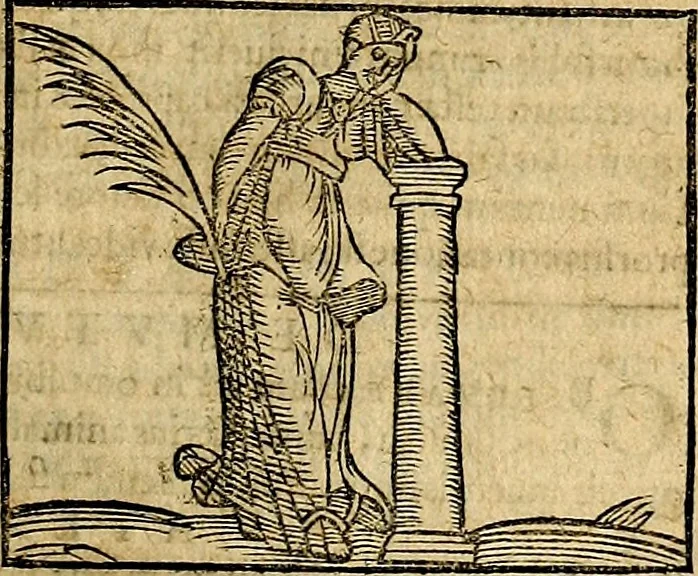 An illustration from Ioannis Pierii Valeriani Bellvnesis Hieroglyphica, sive De sacris Aegypticrvm aliarumq[ue] gentium literis, commentariorum libri LVIII cum duobus alijs ab eruditissimo viro annexis. Accesserunt loco auctarij, Hieroglyphicorum collectanea, ex veteribus & recentioribus auctoribus descripta, & in sex libros digesta. Horapollinis item hieroglyphicorum libri duo, ex postrema Dauidis Hoeschelij correctione. Praetereà eiusdem Pierij declamatiuncula Pro barbis sacerdotum, & reliqua opuscula siue Poemata omnia, 1614, leaf 690