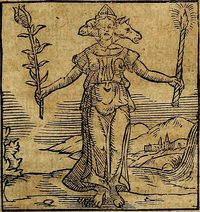An illustration from Ioannis Pierii Valeriani Bellvnesis Hieroglyphica, sive De sacris Aegypticrvm aliarumq[ue] gentium literis, commentariorum libri LVIII cum duobus alijs ab eruditissimo viro annexis. Accesserunt loco auctarij, Hieroglyphicorum collectanea, ex veteribus & recentioribus auctoribus descripta, & in sex libros digesta. Horapollinis item hieroglyphicorum libri duo, ex postrema Dauidis Hoeschelij correctione. Praetereà eiusdem Pierij declamatiuncula Pro barbis sacerdotum, & reliqua opuscula siue Poemata omnia, 1614, leaf 804