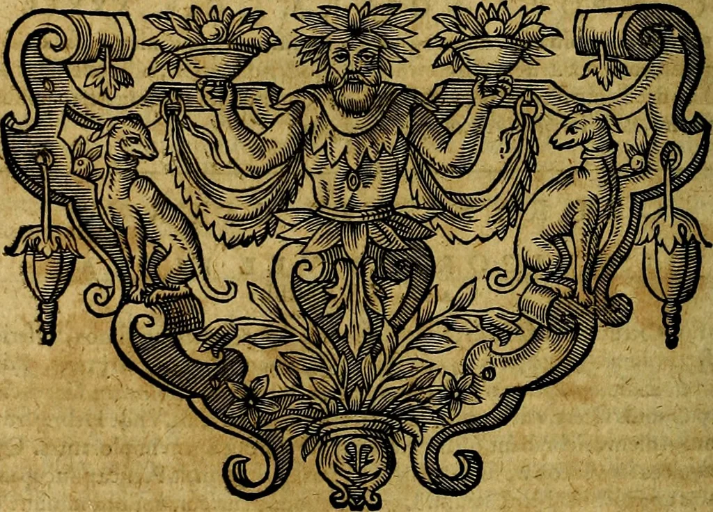 An illustration from Ioannis Pierii Valeriani Bellvnesis Hieroglyphica, sive De sacris Aegypticrvm aliarumq[ue] gentium literis, commentariorum libri LVIII cum duobus alijs ab eruditissimo viro annexis. Accesserunt loco auctarij, Hieroglyphicorum collectanea, ex veteribus & recentioribus auctoribus descripta, & in sex libros digesta. Horapollinis item hieroglyphicorum libri duo, ex postrema Dauidis Hoeschelij correctione. Praetereà eiusdem Pierij declamatiuncula Pro barbis sacerdotum, & reliqua opuscula siue Poemata omnia, 1614, leaf 823