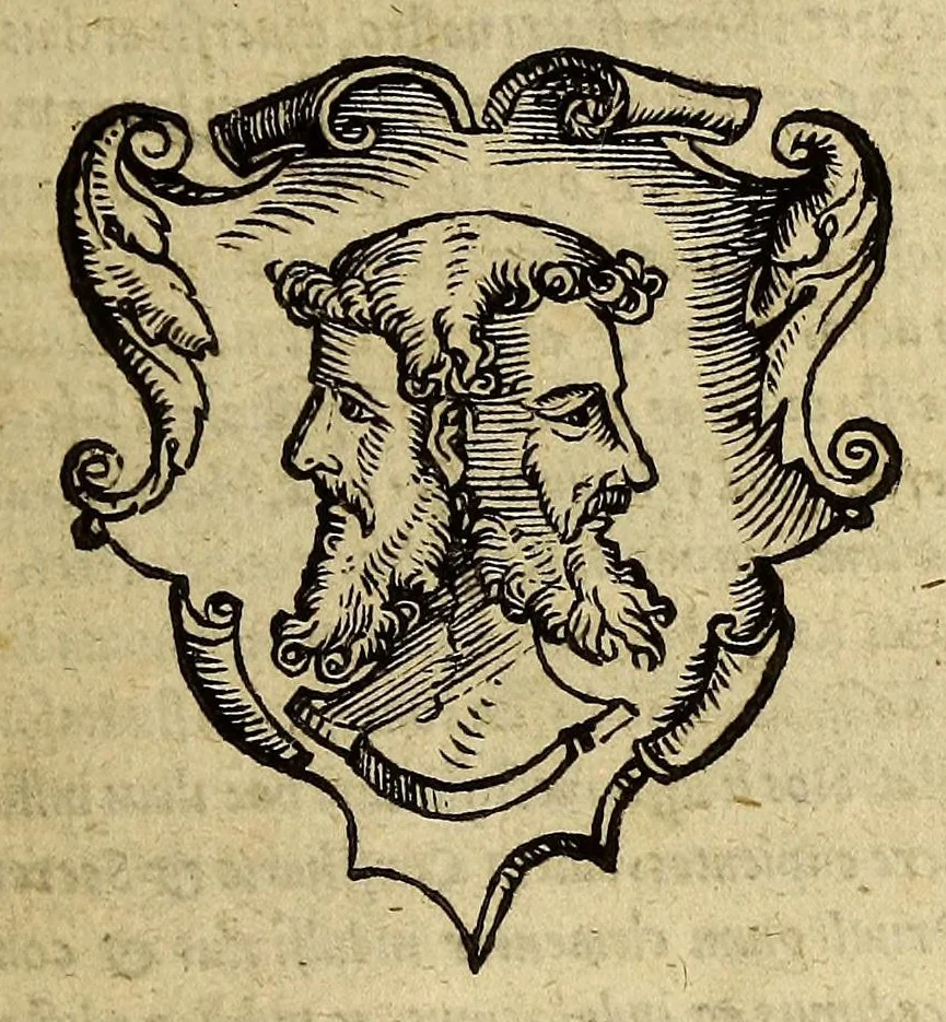 An illustration from Ioannis Tritemii abbatis Spanhemensis Epistolarum familiarium libri duo ad diuersos Germaniæ principes, episcopos, ac eruditione præstantes uiros, quorum catalogus subiectus est, 1536, leaf 5