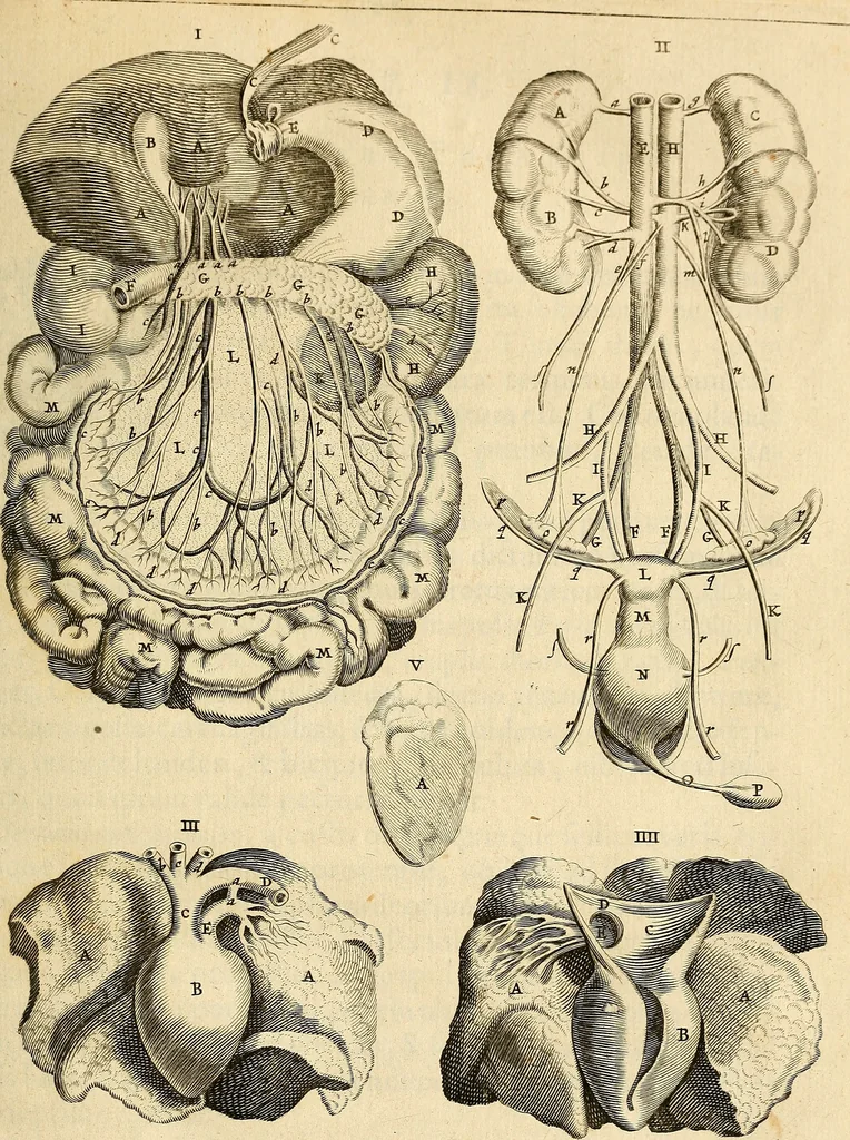 An illustration from Ioannis Veslingii ... Syntagma anatomicum, 1647, leaf 126