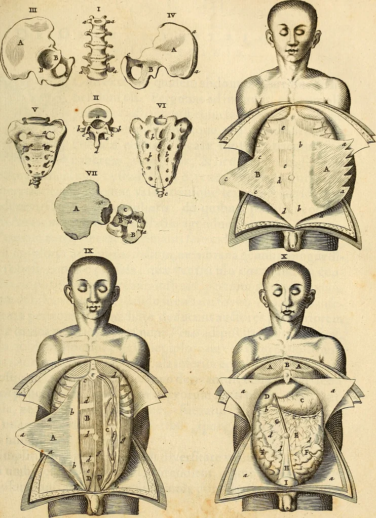 An illustration from Ioannis Veslingii ... Syntagma anatomicum, 1647, leaf 44