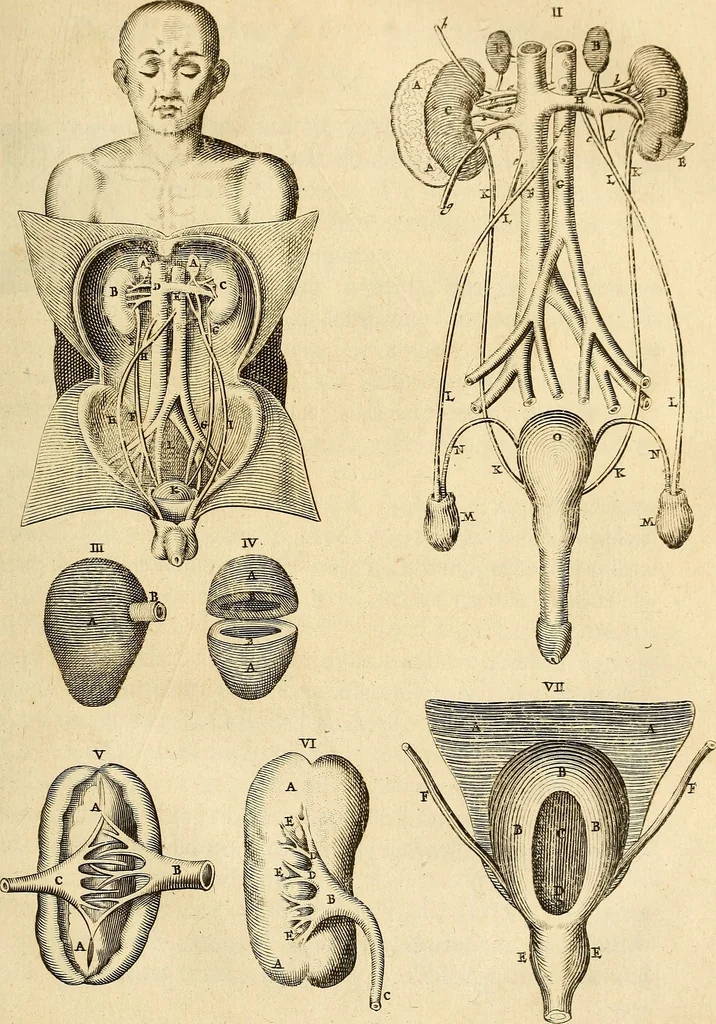 An illustration from Ioannis Veslingii ... Syntagma anatomicum, 1647, leaf 82