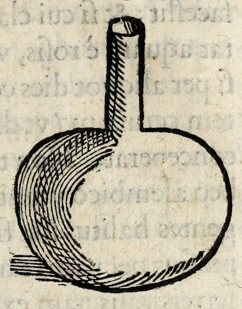 An illustration from Io. Bap. Portae Neapolitani De distillatione lib. IX : quibus certa methodo, multipliciq[ue] artificio, penitioribus naturae arcanis detectis, cuiuslibet mixti in propria elementa resolutio, perfectè docetur, 1608, leaf 67