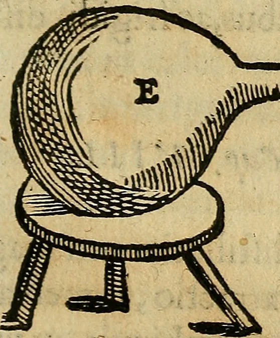 An illustration from Io. Bap. Portae Neopolitani de distillatione lib. IX : quibus certa methodo, multipliciq[ue] artificio, penitioribus naturae arcanis detectis, cuius libet mixti in propria elementa resolutio, perfectè docetur, 1608, leaf 146