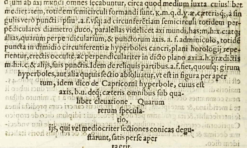 An illustration from Io. Baptistae Benedicti patritij veneti philosophi De gnomonvm vmbrarvmq. solarivm vsv liber : nunc primùm publicae utilitati, studiosorumq̀. commoditati in lucem aeditus, 1574, leaf 170