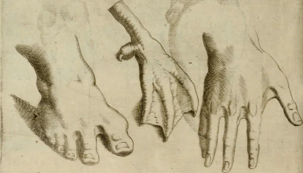 An illustration from Io. Batis. Portae Neap. De humana physiognomia li. VI : in quibus docetur quom[odo] animi propentes naturalibus remediis compesci possint, 1602, leaf 151