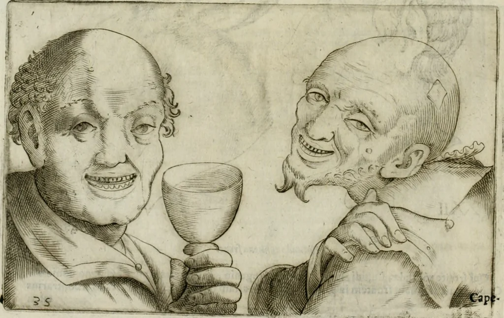 An illustration from Io. Batis. Portae Neap. De humana physiognomia li. VI : in quibus docetur quom[odo] animi propentes naturalibus remediis compesci possint, 1602, leaf 63