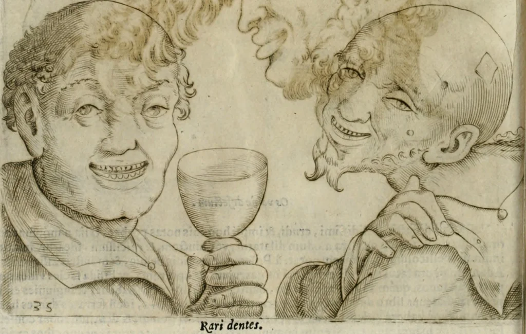 An illustration from Io. Batis. Portae Neap. De humana physiognomia li. VI : in quibus docetur quom[odo] animi propentes naturalibus remediis compesci possint, 1602, leaf 99