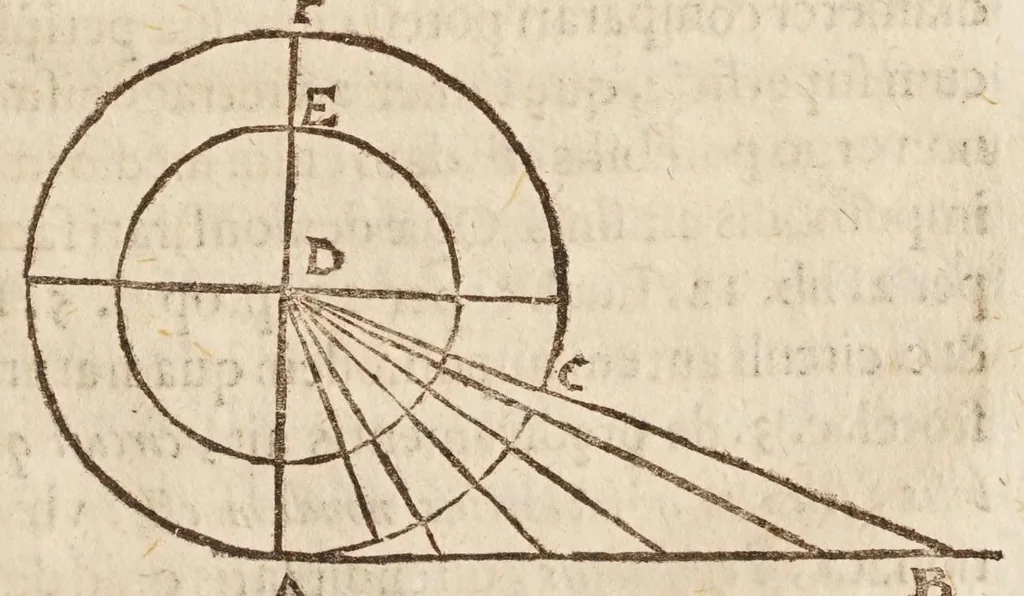 An illustration from Io: Chrysostomi Magneni ... Democritvs reviviscens, sive, De atomis ad excellentissimum senatvm mediolanensem : addita est Democriti vita cum indicibus necessarijs, 1646, leaf 215