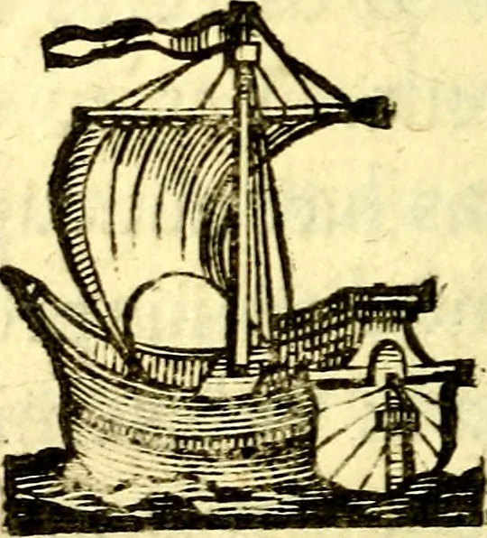An illustration from Io: Francisci Bonomij Bononiensis Chiron Achillis, siue, Nauarchus humanæ uitæ : morali emblemate geminato ad felicitatis portum perducens, 1661, leaf 13