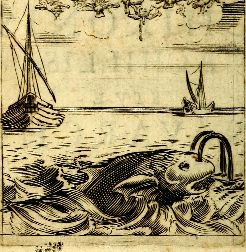 An illustration from Io: Francisci Bonomij Bononiensis Chiron Achillis, siue, Nauarchus humanæ uitæ : morali emblemate geminato ad felicitatis portum perducens, 1661, leaf 37