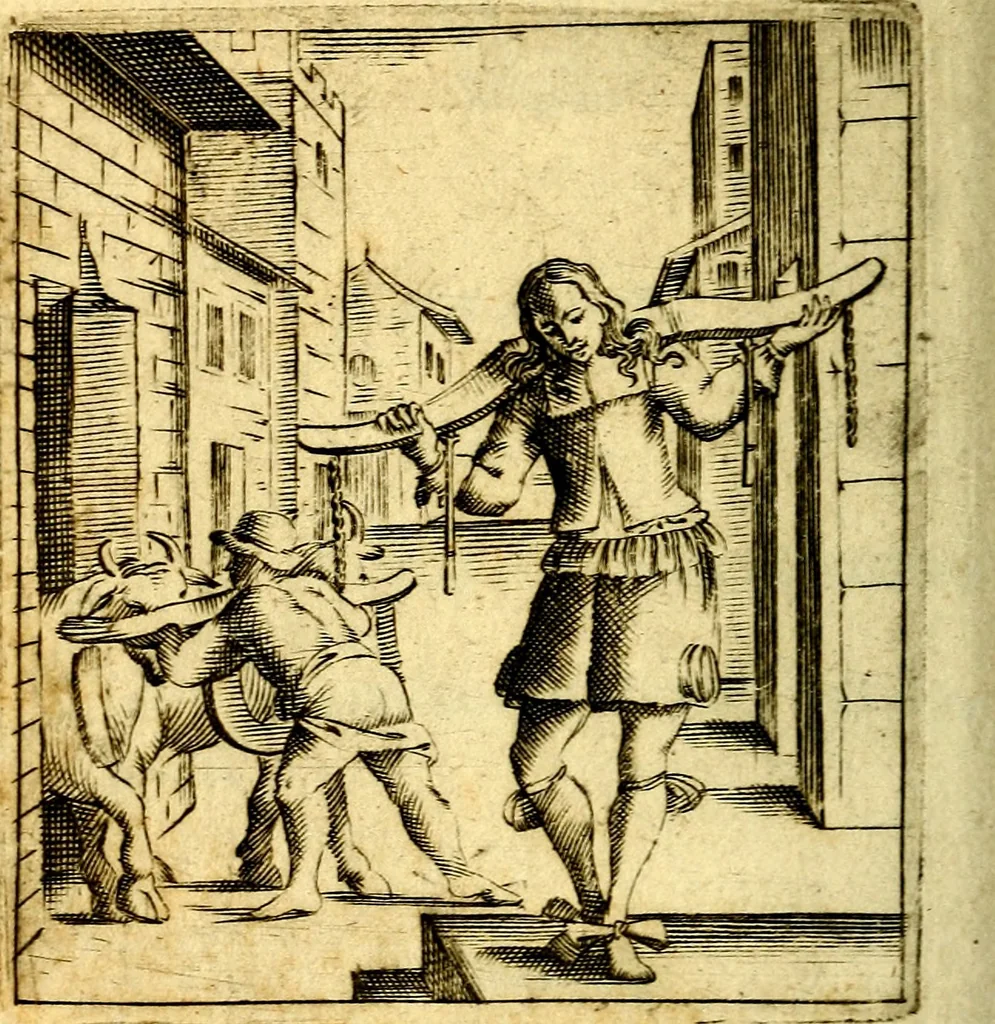 An illustration from Io: Francisci Bonomij Bononiensis Chiron Achillis, siue, Nauarchus humanæ uitæ : morali emblemate geminato ad felicitatis portum perducens, 1661, leaf 395
