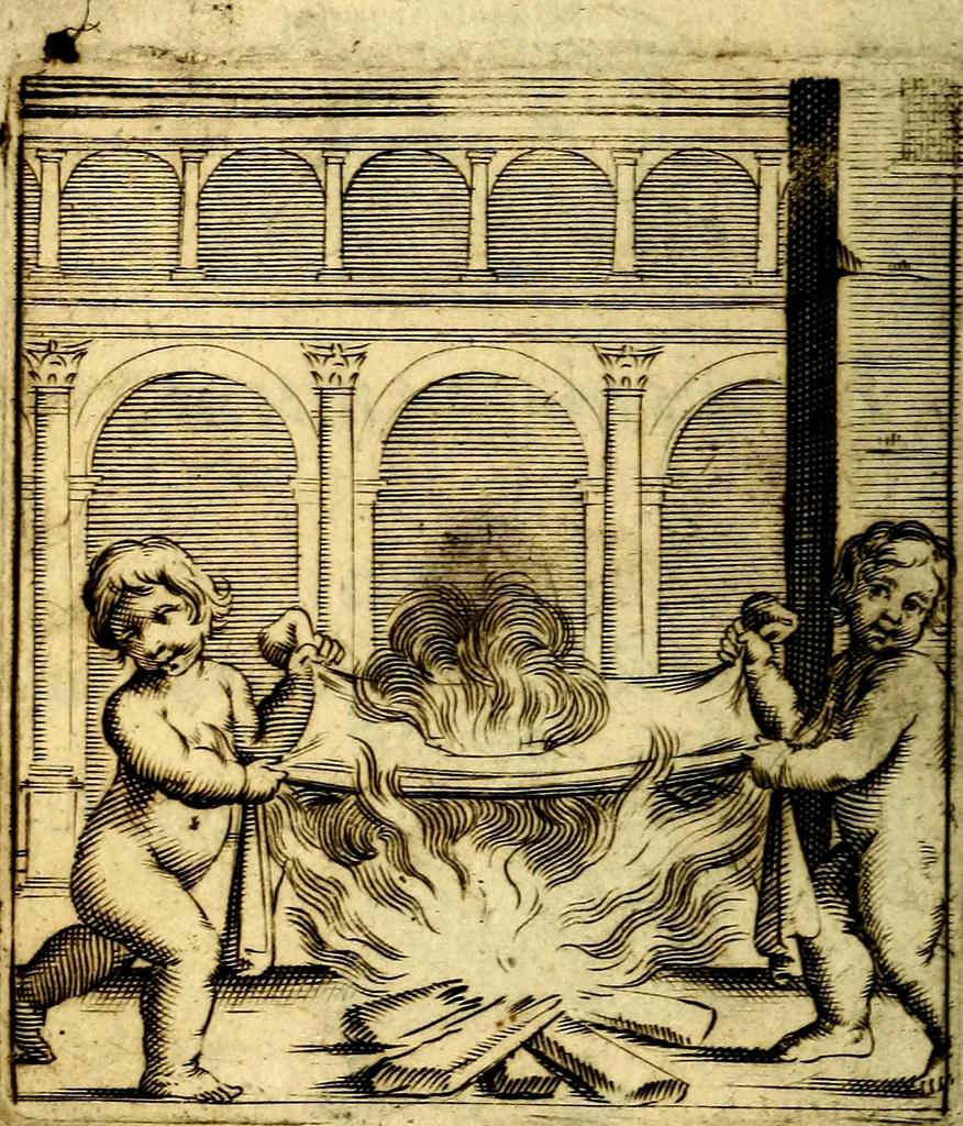 An illustration from Io: Francisci Bonomij Bononiensis Chiron Achillis, siue, Nauarchus humanæ uitæ : morali emblemate geminato ad felicitatis portum perducens, 1661, leaf 49