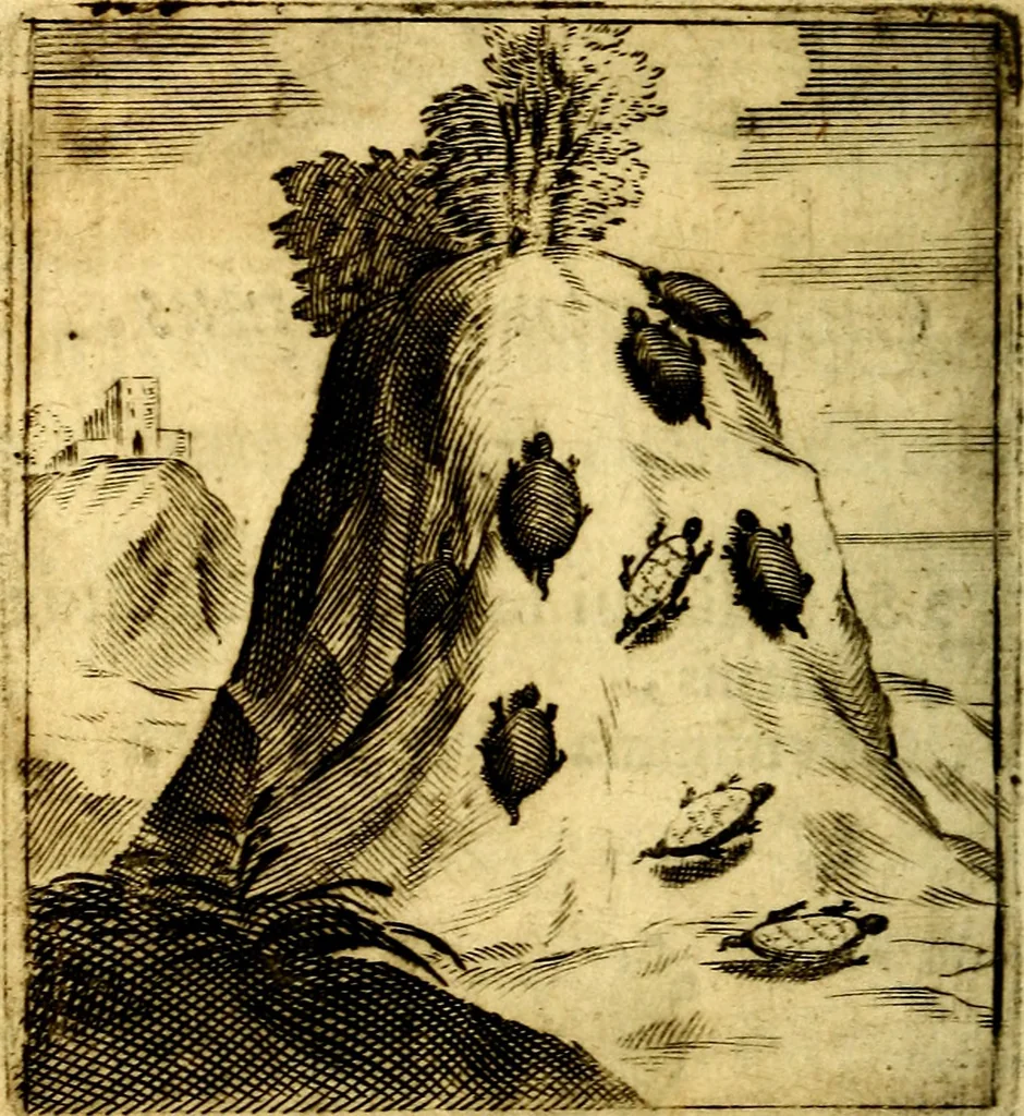 An illustration from Io: Francisci Bonomij Bononiensis Chiron Achillis, siue, Nauarchus humanæ uitæ : morali emblemate geminato ad felicitatis portum perducens, 1661, leaf 79