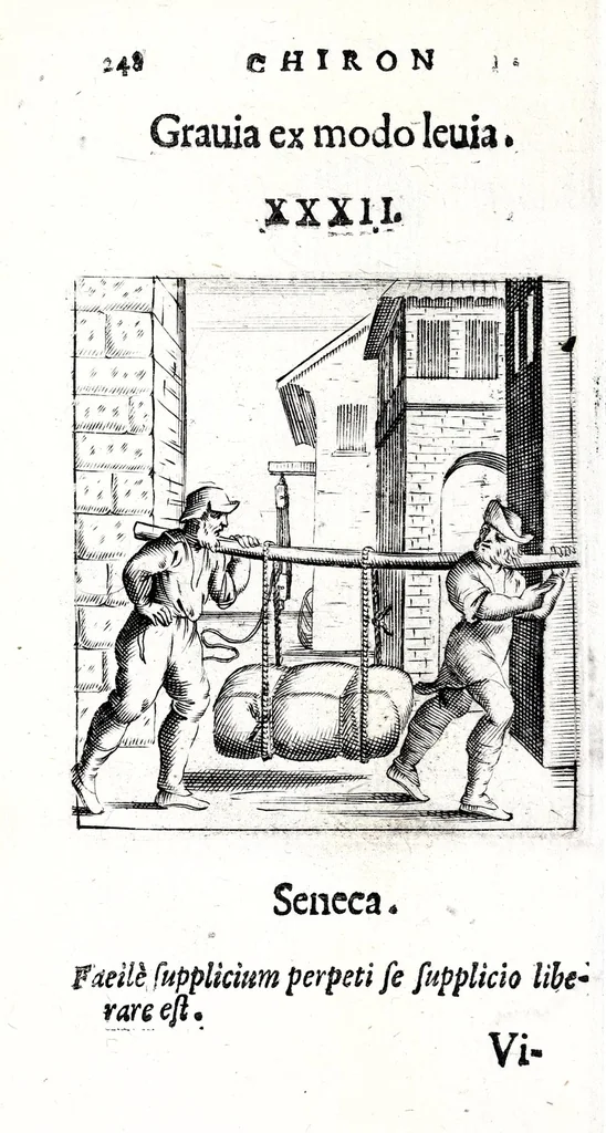 An illustration from Io. Francisci Bonomij Bononiensis Chiron Achillis, siue, Nauarchus humanae vitae : morali emblemate geminato ad felicitatis portum perducens, 1661, leaf 418