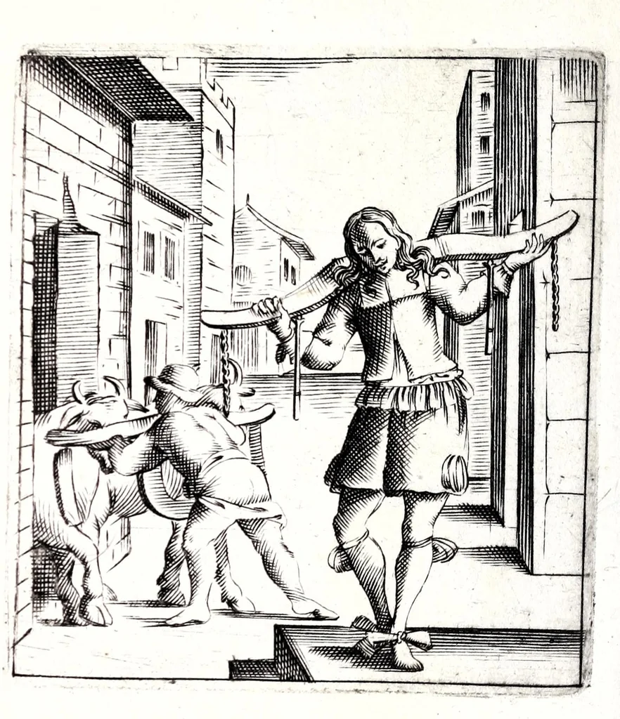 An illustration from Io. Francisci Bonomij Bononiensis Chiron Achillis, siue, Nauarchus humanae vitae : morali emblemate geminato ad felicitatis portum perducens, 1661, leaf 530