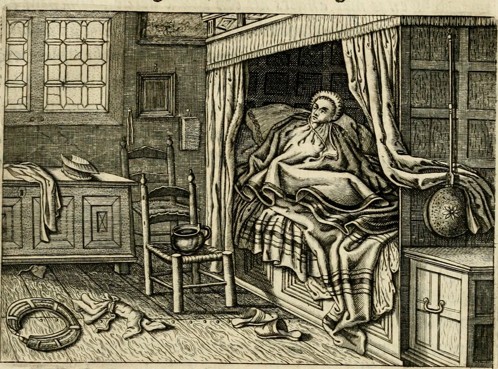 An illustration from Iohannis de Brunes I.C. Emblemata, of, Zinne-werck : voorghestelt in beelden, ghedichten en breeder uijt-legginghen, tot uijt-druckinghe en verbeteringhe van verscheijden feijlen onser eeuwe, 1624, leaf 118