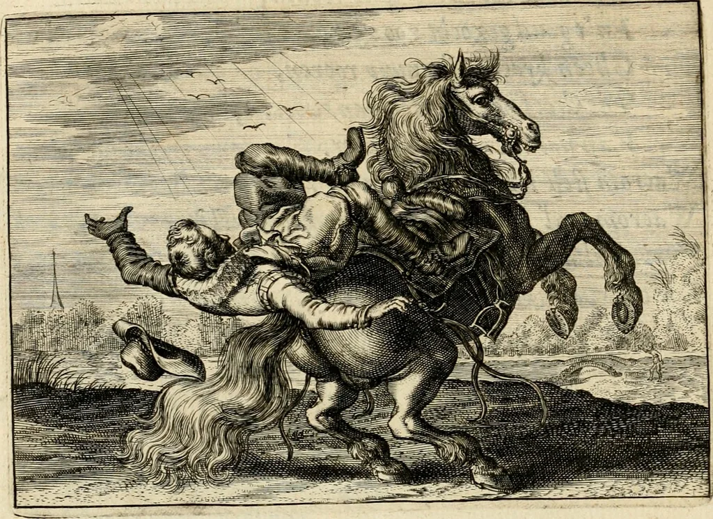 An illustration from Iohannis de Brunes I.C. Emblemata, of, Zinne-werck : voorghestelt in beelden, ghedichten en breeder uijt-legginghen, tot uijt-druckinghe en verbeteringhe van verscheijden feijlen onser eeuwe, 1624, leaf 151