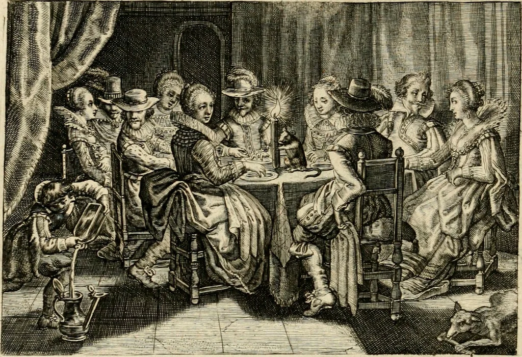 An illustration from Iohannis de Brunes I.C. Emblemata, of, Zinne-werck : voorghestelt in beelden, ghedichten en breeder uijt-legginghen, tot uijt-druckinghe en verbeteringhe van verscheijden feijlen onser eeuwe, 1624, leaf 213