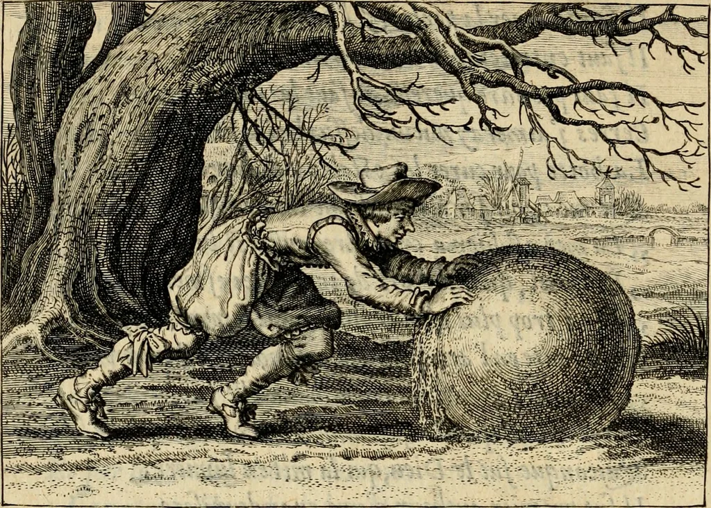 An illustration from Iohannis de Brunes I.C. Emblemata, of, Zinne-werck : voorghestelt in beelden, ghedichten en breeder uijt-legginghen, tot uijt-druckinghe en verbeteringhe van verscheijden feijlen onser eeuwe, 1624, leaf 239