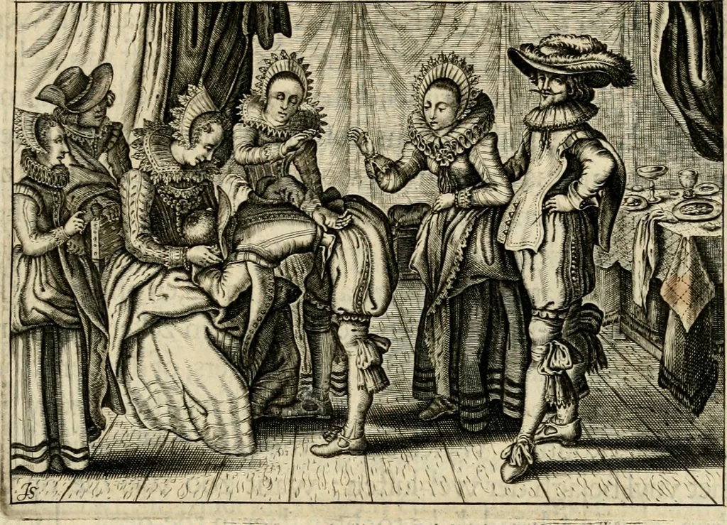 An illustration from Iohannis de Brunes I.C. Emblemata, of, Zinne-werck : voorghestelt in beelden, ghedichten en breeder uijt-legginghen, tot uijt-druckinghe en verbeteringhe van verscheijden feijlen onser eeuwe, 1624, leaf 248