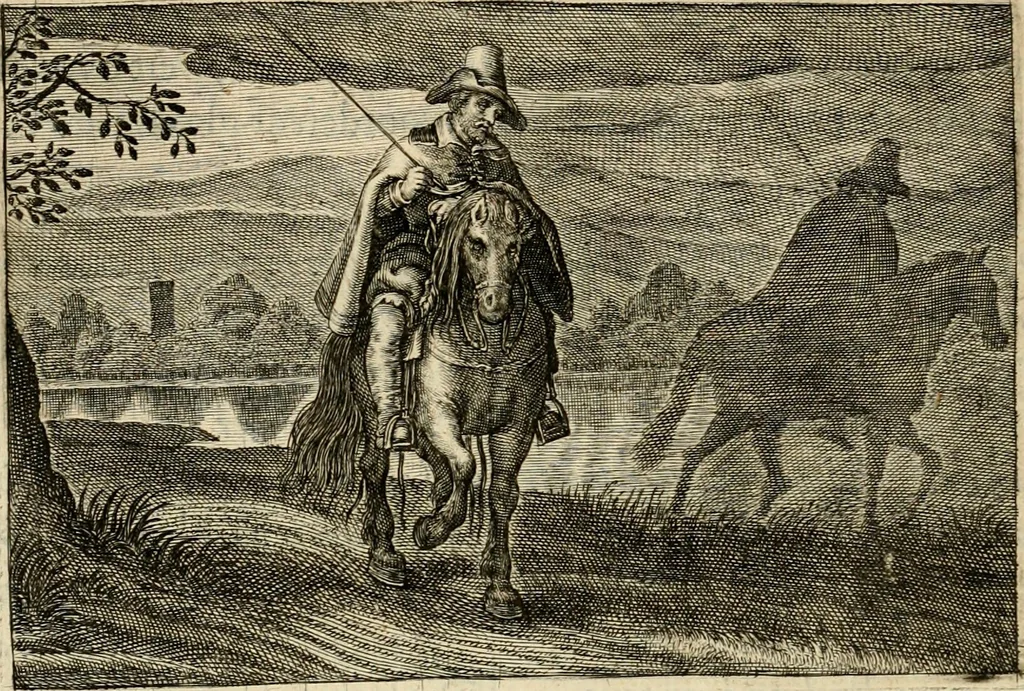 An illustration from Iohannis de Brunes I.C. Emblemata, of, Zinne-werck : voorghestelt in beelden, ghedichten en breeder uijt-legginghen, tot uijt-druckinghe en verbeteringhe van verscheijden feijlen onser eeuwe, 1624, leaf 255