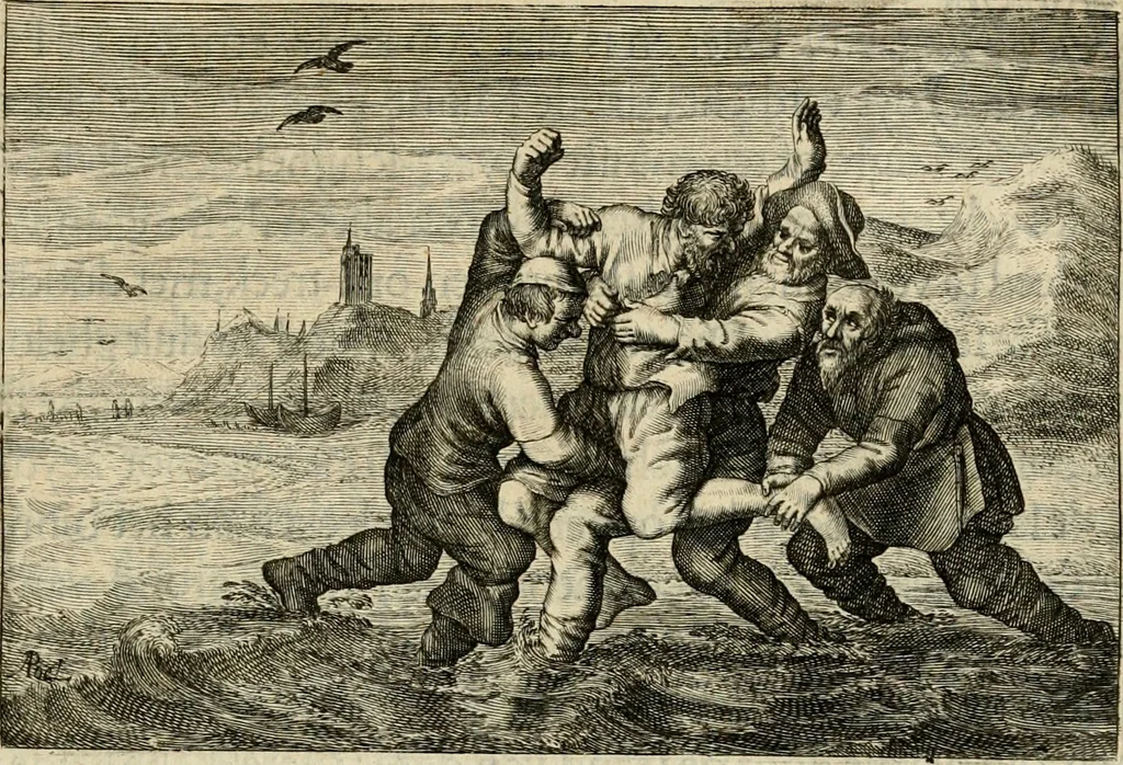 An illustration from Iohannis de Brunes I.C. Emblemata, of, Zinne-werck : voorghestelt in beelden, ghedichten en breeder uijt-legginghen, tot uijt-druckinghe en verbeteringhe van verscheijden feijlen onser eeuwe, 1624, leaf 294