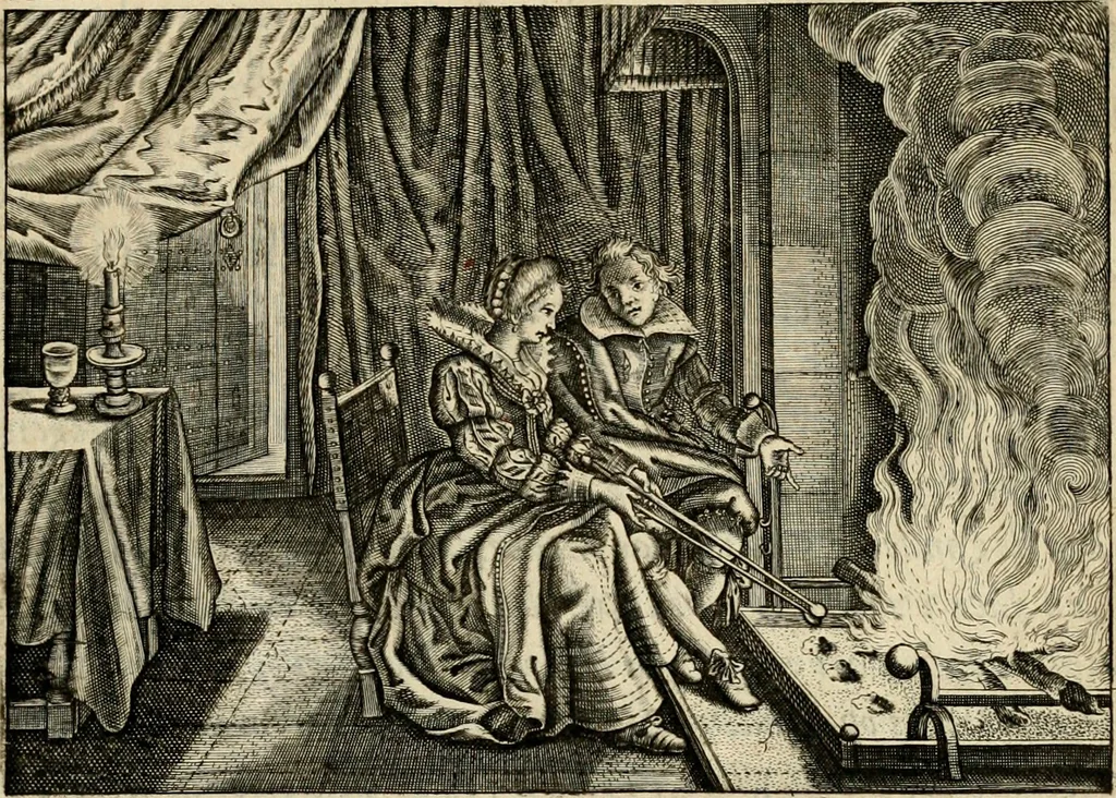 An illustration from Iohannis de Brunes I.C. Emblemata, of, Zinne-werck : voorghestelt in beelden, ghedichten en breeder uijt-legginghen, tot uijt-druckinghe en verbeteringhe van verscheijden feijlen onser eeuwe, 1624, leaf 356