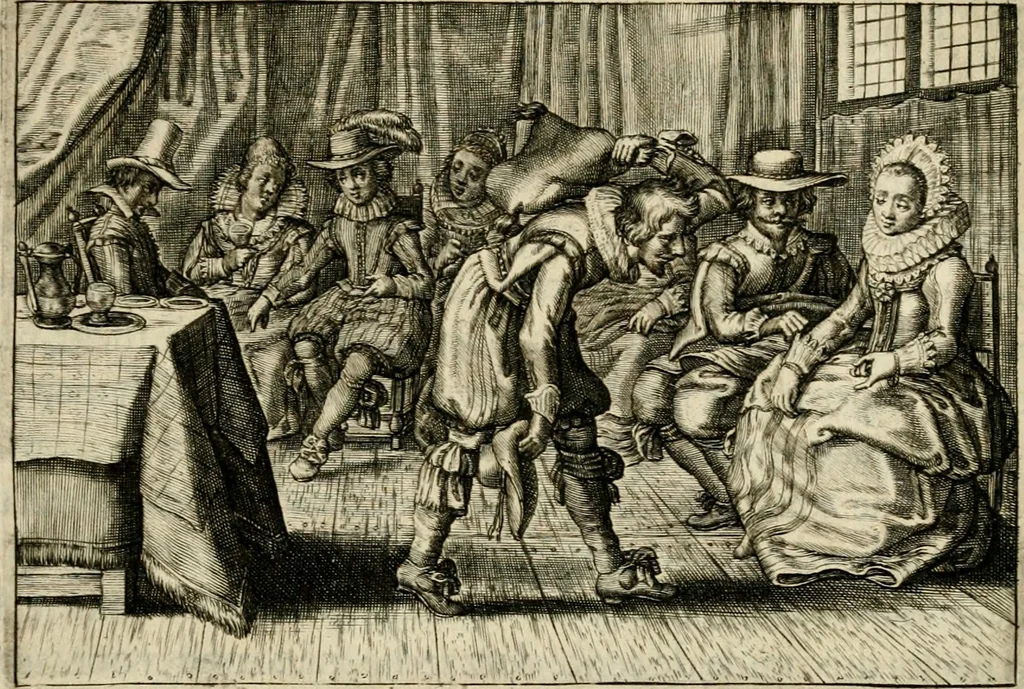 An illustration from Iohannis de Brunes I.C. Emblemata, of, Zinne-werck : voorghestelt in beelden, ghedichten en breeder uijt-legginghen, tot uijt-druckinghe en verbeteringhe van verscheijden feijlen onser eeuwe, 1624, leaf 40
