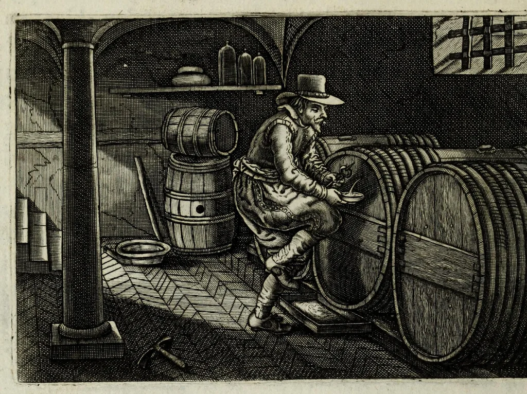 An illustration from Iohannis de Brunes I.C. Emblemata of zinne-werck : voorghestelt in beelden, ghedichten, en breeder uijt-legginghen, tot uijt-druckinghe en verbeteringhe van verscheijden feijlen onser eeuwe, 1661, leaf 108