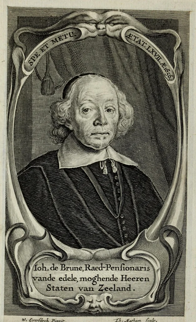 An illustration from Iohannis de Brunes I.C. Emblemata of zinne-werck : voorghestelt in beelden, ghedichten, en breeder uijt-legginghen, tot uijt-druckinghe en verbeteringhe van verscheijden feijlen onser eeuwe, 1661, leaf 8
