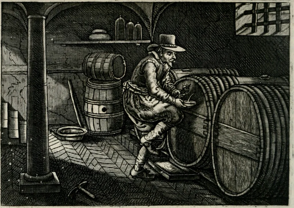 An illustration from Iohannis de Brunes I.C. Emblemata of Zinne-werck : vorghestelt, in beelden, ghedichten, en breeder uijt-legginghen, tot uijt-druckinghe, en verbeteringhe van verscheijden feijlen onser eeuwe, 1661, leaf 109