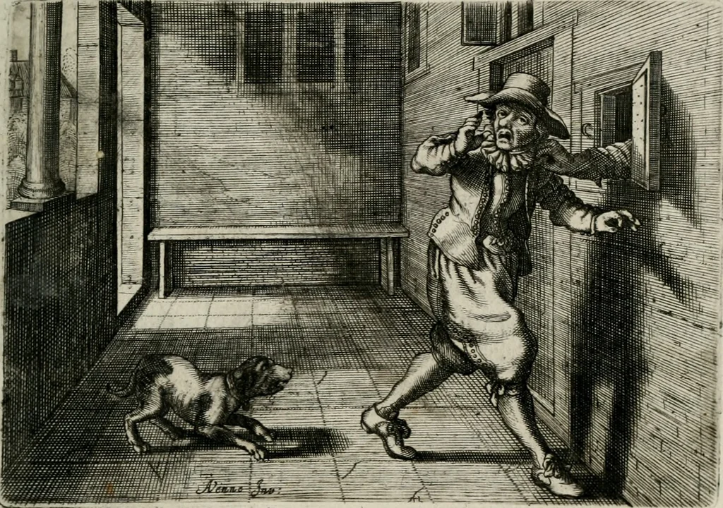 An illustration from Iohannis de Brunes I.C. Emblemata of Zinne-werck : vorghestelt, in beelden, ghedichten, en breeder uijt-legginghen, tot uijt-druckinghe, en verbeteringhe van verscheijden feijlen onser eeuwe, 1661, leaf 126