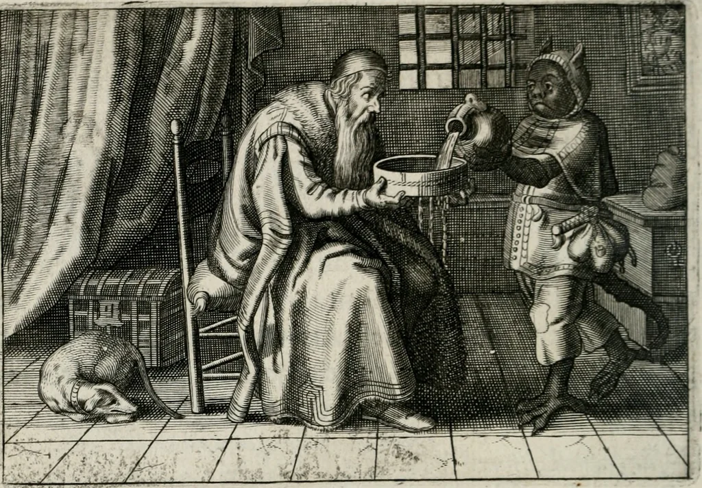 An illustration from Iohannis de Brunes I.C. Emblemata of Zinne-werck : vorghestelt, in beelden, ghedichten, en breeder uijt-legginghen, tot uijt-druckinghe, en verbeteringhe van verscheijden feijlen onser eeuwe, 1661, leaf 141