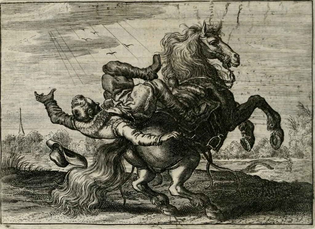 An illustration from Iohannis de Brunes I.C. Emblemata of Zinne-werck : vorghestelt, in beelden, ghedichten, en breeder uijt-legginghen, tot uijt-druckinghe, en verbeteringhe van verscheijden feijlen onser eeuwe, 1661, leaf 151