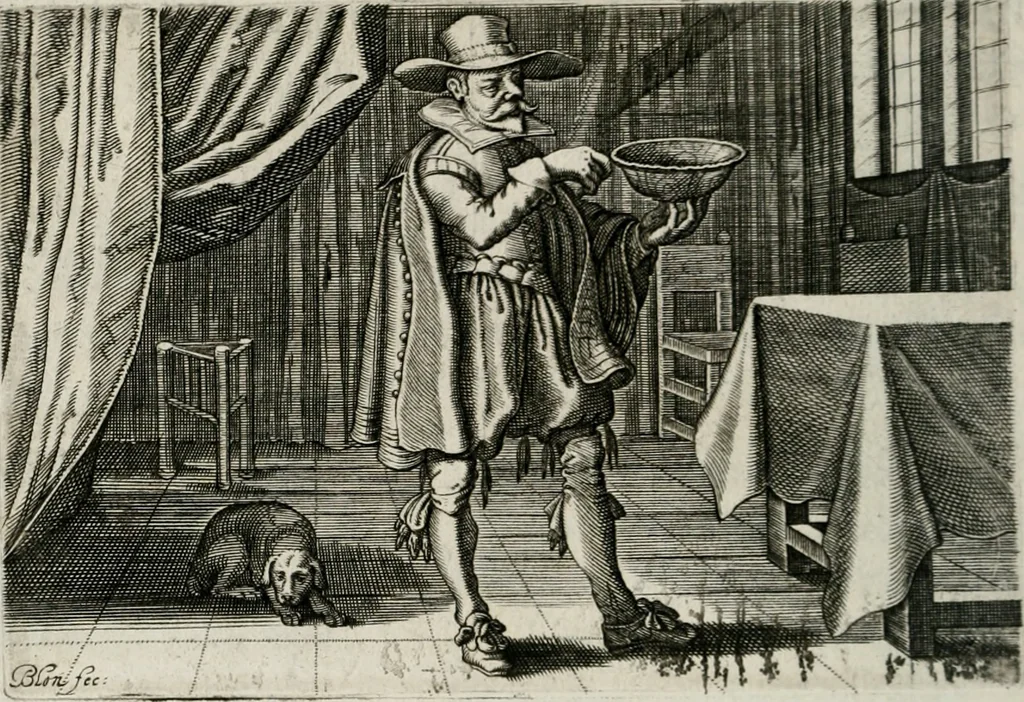An illustration from Iohannis de Brunes I.C. Emblemata of Zinne-werck : vorghestelt, in beelden, ghedichten, en breeder uijt-legginghen, tot uijt-druckinghe, en verbeteringhe van verscheijden feijlen onser eeuwe, 1661, leaf 183