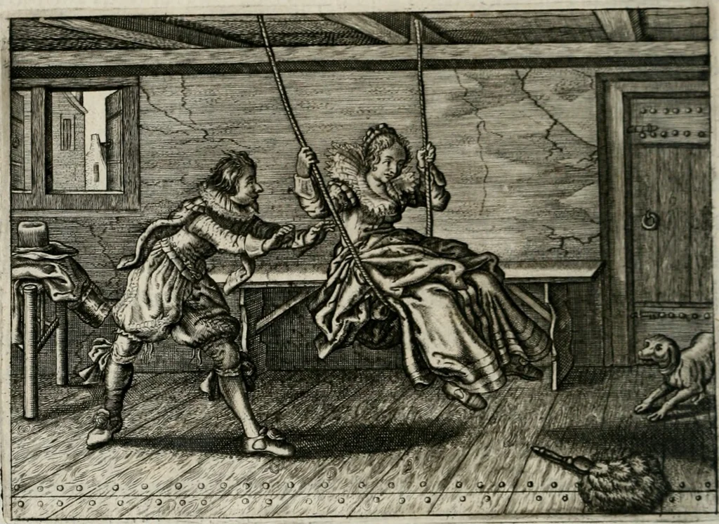 An illustration from Iohannis de Brunes I.C. Emblemata of Zinne-werck : vorghestelt, in beelden, ghedichten, en breeder uijt-legginghen, tot uijt-druckinghe, en verbeteringhe van verscheijden feijlen onser eeuwe, 1661, leaf 271