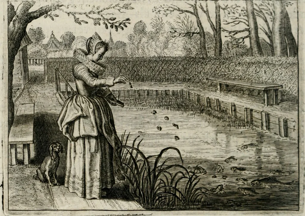 An illustration from Iohannis de Brunes I.C. Emblemata of Zinne-werck : vorghestelt, in beelden, ghedichten, en breeder uijt-legginghen, tot uijt-druckinghe, en verbeteringhe van verscheijden feijlen onser eeuwe, 1661, leaf 317