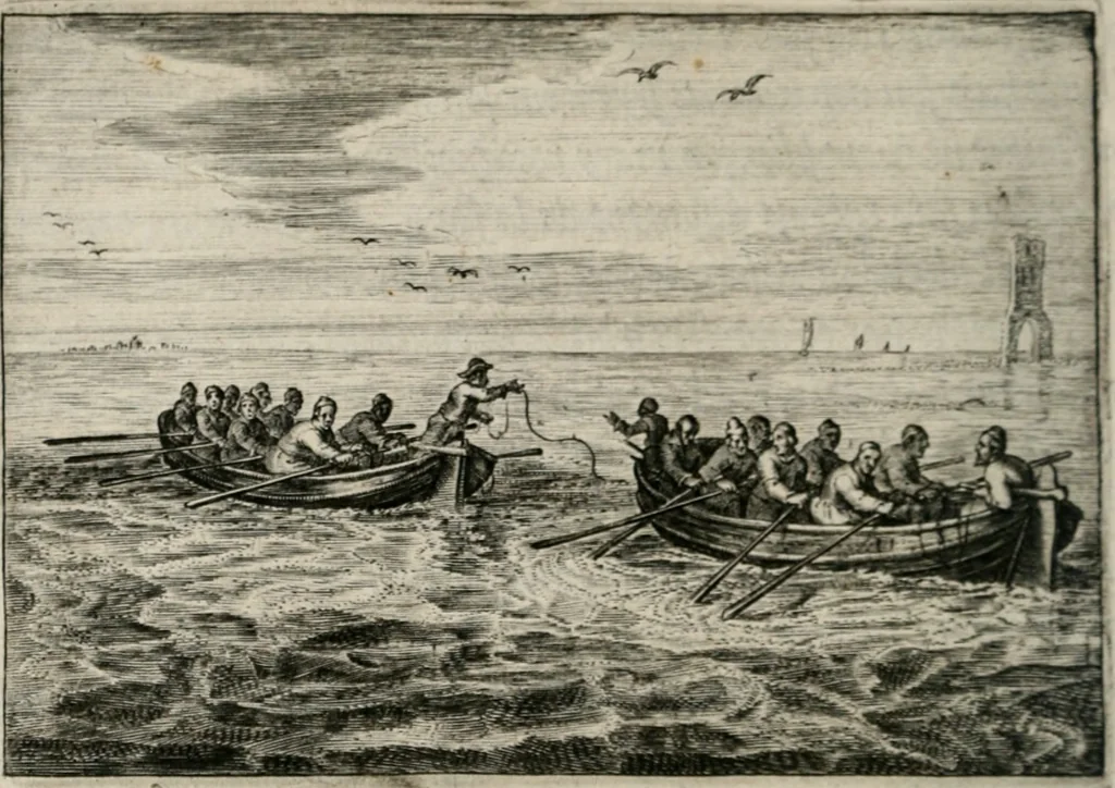 An illustration from Iohannis de Brunes I.C. Emblemata of Zinne-werck : vorghestelt, in beelden, ghedichten, en breeder uijt-legginghen, tot uijt-druckinghe, en verbeteringhe van verscheijden feijlen onser eeuwe, 1661, leaf 57