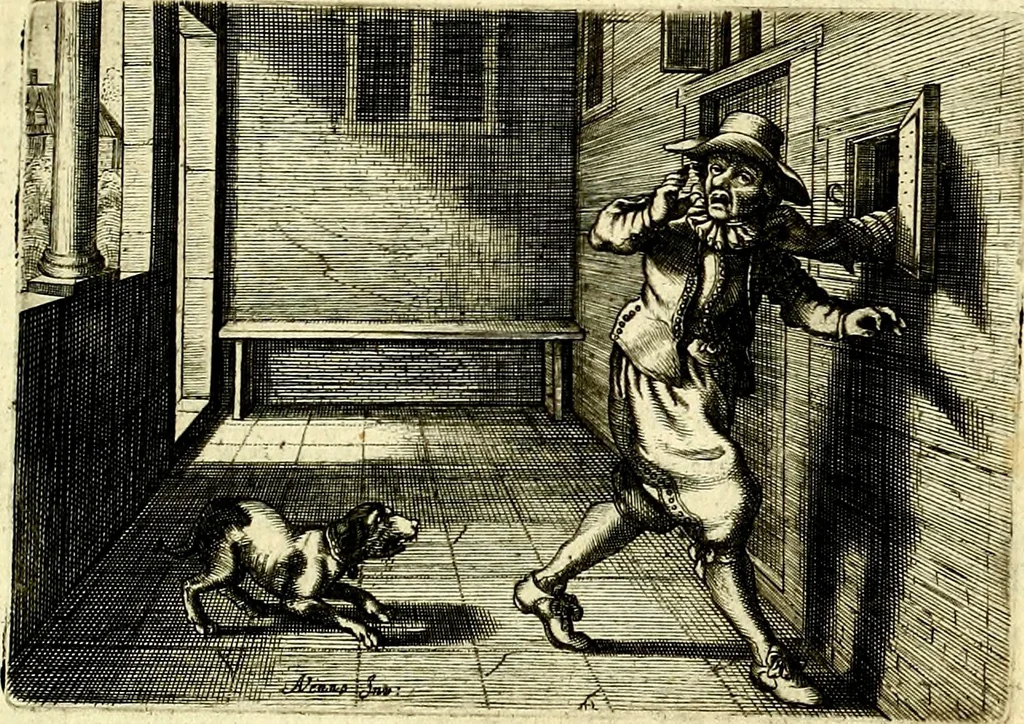 An illustration from Iohannis de Brunes I.C. Emblemata of Zinne-werck : voorghestelt, in Beelden, ghedichten, en breeder uijt-legginghen, tot uijt-druckinghe, en verbeteringhe van verscheijden feijlen onser eeuwe, 1661, leaf 120