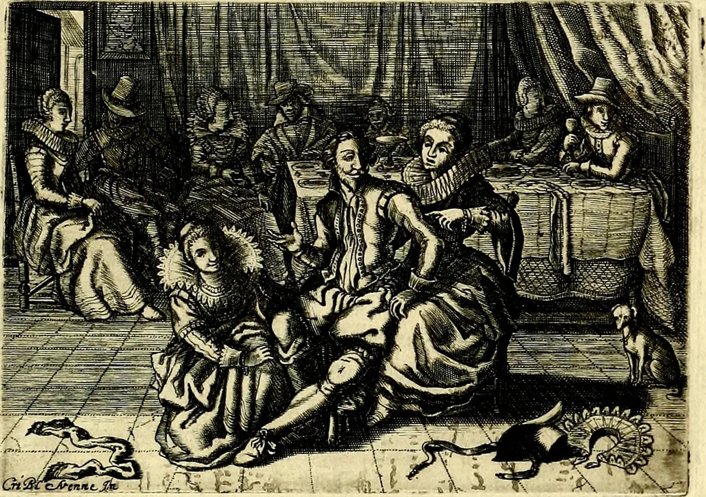 An illustration from Iohannis de Brunes I.C. Emblemata of Zinne-werck : voorghestelt, in Beelden, ghedichten, en breeder uijt-legginghen, tot uijt-druckinghe, en verbeteringhe van verscheijden feijlen onser eeuwe, 1661, leaf 224