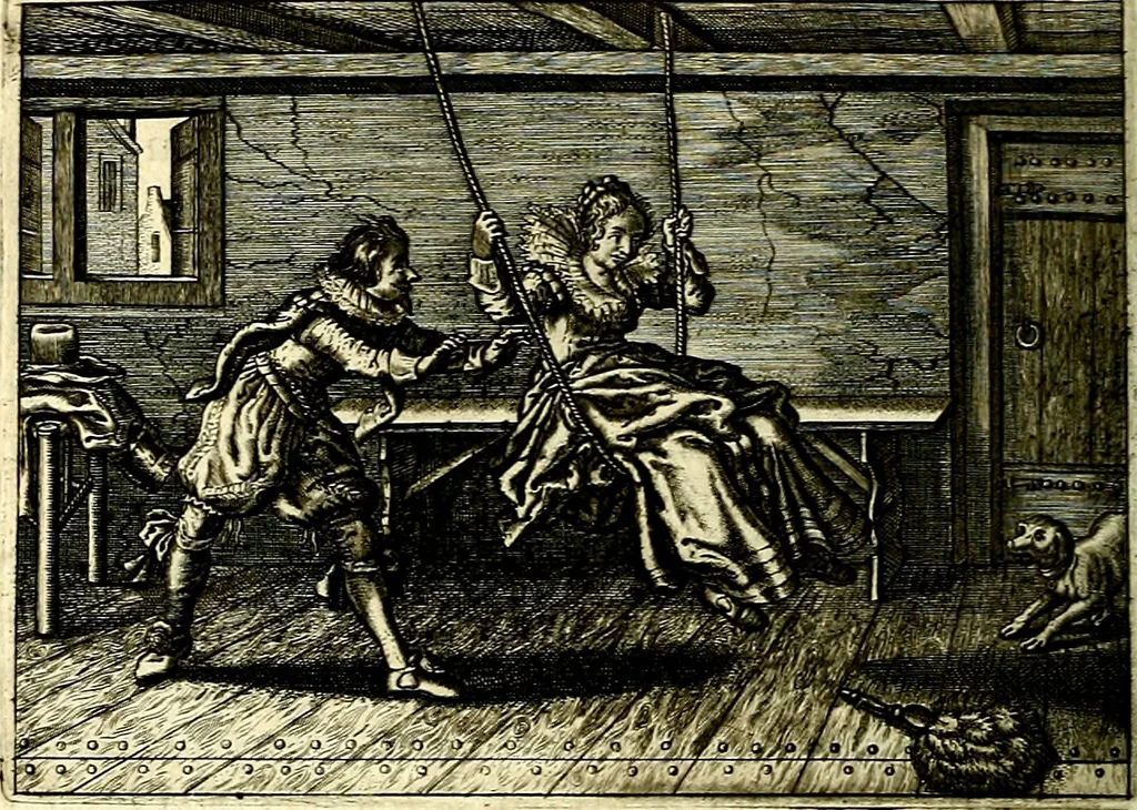 An illustration from Iohannis de Brunes I.C. Emblemata of Zinne-werck : voorghestelt, in Beelden, ghedichten, en breeder uijt-legginghen, tot uijt-druckinghe, en verbeteringhe van verscheijden feijlen onser eeuwe, 1661, leaf 265